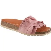 VERBENAS Rocio Roda Pantolette Sommerschuh, Flat mit geschwungenen Laschenstoff