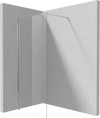 Neuesbad Walk-In Dusche Wand, Weißglas transparent mit Abdeckung, Chrom, 90 cm NB1DEKTS039P1