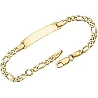 Unique Silberarmband Figaro Armband Silber vergoldet Länge wählbar (16-19cm) ID0035-G