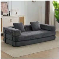 Vankel Loungesofa Faltbares Schlafsofa, bequemes Cord Bodensofa für kleine Räume, 4-in-1 Klappsofa für Wohnzimmer, Schlafzimmer, Büro oder Gäste