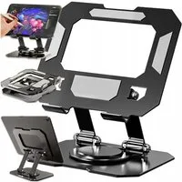 Verkgroup Handy-Halterung Tabletständer 4-16 Zoll verstellbar 360° Drehung Metall Halterung, (bis 16 Zoll, Tabletständer 4-16 Zoll Metall 360° drehbar faltbar, Metall Tabletständer für Smartphones und Tablets mit Standfuß, 360° drehbar, faltbar, vers