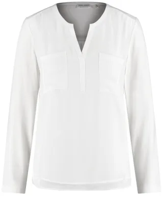 GERRY WEBER Collection - Blusenshirt mit Material-Patch weiß - Gr. - 40