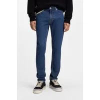 HUGO Slim-fit-Jeans enger Beinverlauf, mittlere Bundhöhe, stone washed