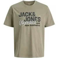 Jack & Jones PlusSize Rundhalsshirt JJELOGO TEE SS O-NECK 2 COL SS26 SN PLS mit auffälligem Print