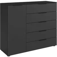 LeGer Home by Lena Gercke Kommode Kommode Sideboard Schubladen Türenkommode SERINA eleganter Eyecatcher (inkl. SOFT-CLOSE-FUNKTION), mit 5 Schubkästen und 1 Tür sowie Metallgriffen MADE IN GERMANY