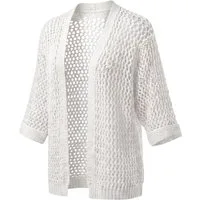 OriginalYou Cardigan Damen Strickjacke Häkelmuster luftiger Sommer Cardigan modernes Loch-Strick-Muster, One Size 40-44