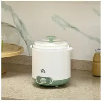 HOMCOM Joghurtbereiter 1,5 L Joghurtmaschine mit Sieb, Deckel, 2 Portionsbehälter, je 1500 ml, für griechischen Joghurt, für 3–5 Personen, 19,5x17,5x21,4 cm, Weiß