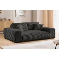 S-Style Möbel 3-Sitzer Sofa Mollis aus Plüschcord mit hohem Sitzkomfort, mit Wellenfederung