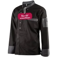 Clinotest Kochjacke langarm - 95 Grad waschbare, kochfeste Kochjacken ohne Einlaufen (1-St) Kochhemd aus 65% Polyester, 35% Baumwolle, mit Druckknopfverschluss