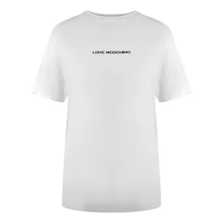Moschino T-shirt Mit Auffälligem Logo (weiß)