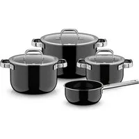 WMF Topf-Set Fusiontec Mineral Pro, Glas, Edelstahl (Set, 7-tlg), kratzfeste Oberfläche, wärmereduzierende Hohlgriffe, Made in Germany