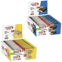 Premier Protein 32x40g High Protein Riegel Crispy Peach + Crispy Cookie Riegel, 32 er 32 St., 1280 g, ohne Palmöl