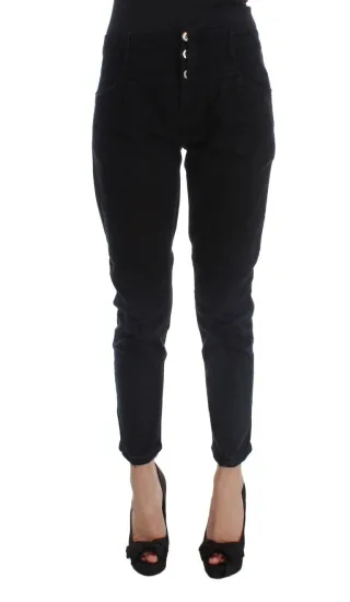 Costume National Jeans Slim Fit en coton noir pour femmes