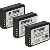 Extensilo Akku passend für Canon EOS 1100D, 2000D, 1200D, 4000D, 1300D, Kiss Kamera-Akku Akku Li-Ion 1100 mAh (7,4 V, 3 St), Leistungsfähige Austausch-Akkus für Digitalkamera, Spiegelreflexkamera