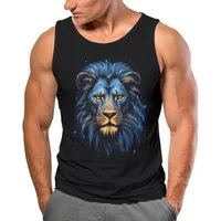 Neverless Tanktop Herren Tank-Top Löwe Lion Art-Print Kunst Illustration Aufdruck mit Print