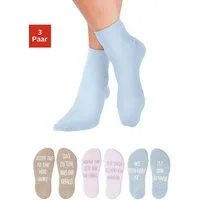 Arizona Kuschelsocken (Packung, 3-Paar) mit Antirutsch in Form eines Spruches