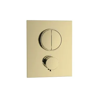 Herzbach LIVING PUSH Thermostat-Farbset 2 Verbraucher eckig rund PVD Gold, 30.803050.2.03 30.803050.2.03
