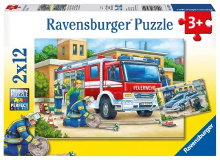 Ravensburger Kinderpuzzle 75744 - Polizei und Feuerwehr [2x 12 Teile]