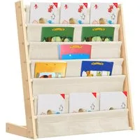 JEOBEST Bücherregal Kinder Bücherregal, Kinder-Bilderbuchregal, 7-Stöckige, Holz, Naturbeige