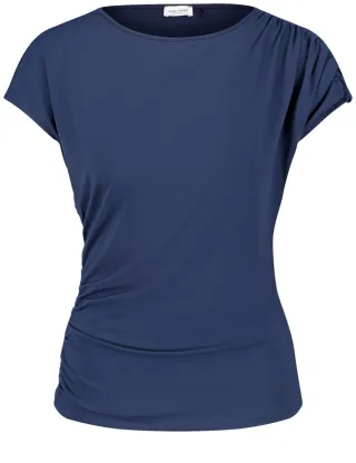 GERRY WEBER Collection - Kurzarmshirt mit Raffung blau - Gr. - 42