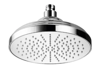Herzbach Living Spa Retro-Regenbrause, Durchmesser 200mm Weiß-Gold , 11.672400.1.04 11.672400.1.04