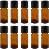 DistrEbution Vorratsglas Flasche Braun10ml mit Deckel 1/5/10 Stk, Originalitätschutz & Tropfer, 10 Stück, Leere Glasflasche