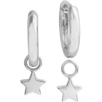 Vivance by Lascana Paar Creolen 925/- Sterling Silber rhodiniert mit Sterneinhänger