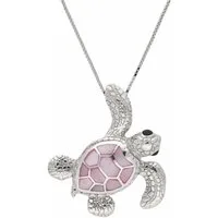 Firetti Kette mit Anhänger Schmuck Geschenk Silber 925 Halsschmuck Halskette Schildkröte, mit Perlmutt