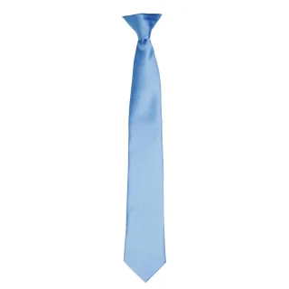 Premier Colours Herren Satin-Clip-Krawatte (Mittelblau)