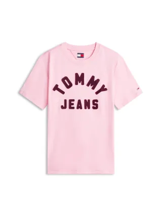 Tommy Hilfiger - T-Shirt mit Logo-Print pink - Gr. - S