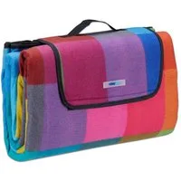 Picknickdecke bunt kariert, relaxdays