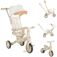 Byox Dreirad Dreirad Juno 4 in 1 Laufrad, Schiebegriff Sitzdrehung Sonnendach