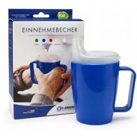 Dr. Junghans Medical GmbH Becher EINNEHMEBECHER m.Griff+Deckel 4mm blau