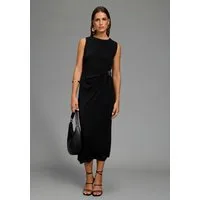 Laura Scott Abendkleid mit Schmuck-Element aus elastischem Jersey-Material, figurbetonte Passform, knöchelfrei