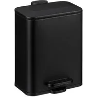 relaxdays Mülleimer Bad Mülleimer 5 l Softclose, schwarz