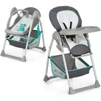 Hauck Hochstuhl Sit'n Relax - Hearts, Baby & Kinder Hochstuhl Babyliege Höhenverstellbar, Räder Klappbar