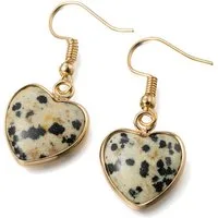 Aniston JEWELRY & WATCHES Paar Ohrhaken Schmuck Geschenk Edelstahl Ohrschmuck Ohrringe Herz Edelsteine, Made in Germany - mit Dalmatiner Jaspis