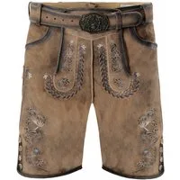 FUCHS Trachtenlederhose Trachtenlederhose Herren kurz Sahara Echtleder Bayerische Lederhose (1-tlg)