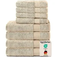 Komfortec Handtuch Set aus 100% Baumwolle, 4 Handtücher 50x100 cm und 4 Badetücher 70x140 cm, Frottee (Packung, 8-St), Duschtücher & Badehandtuch, Weich, Towel, Groß