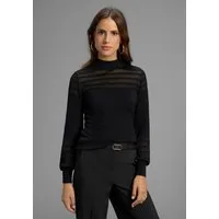 Melrose Stehkragenpullover mit transparenten Streifen und Ballonärmeln