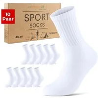sockenkauf24 Tennissocken 10 Paar Damen & Herren Sportsocken atmungsaktiv Arbeitssocken Baumwolle