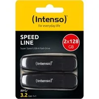 Intenso USB Stick 128GB Speicherstick Speed Line schwarz USB 3.2 2er Pack USB-Stick