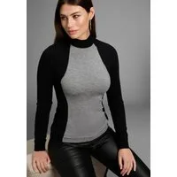 Bruno Banani Rollkragenpullover figurschmeichelndes Colorblocking