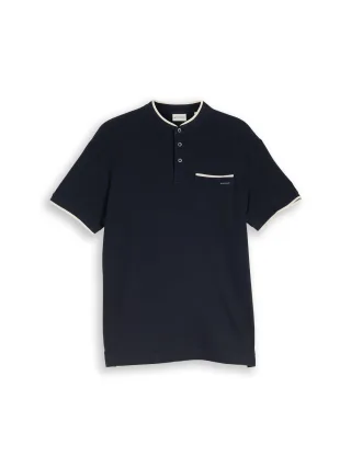 Tom Tailor - Poloshirt mit Brusttasche sky captain blue ottoman - Gr. - XXL