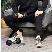 HOMCOM Hantel-Set mit gerändeltem Griff, 2 x 5kg, (Kurzhantel aus Gusseisen, Kurzhanteln für Männer und Fraue), für Zuhause, Fitnessstudio, Krafttraining