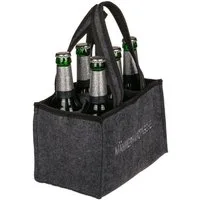 Out of the Blue Tragetasche Flaschenträger anthrazit 6 Flaschen Männerhandtasche