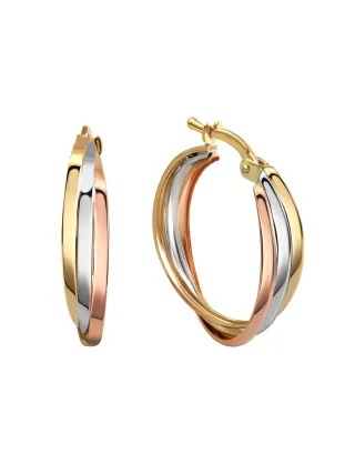 Fascination by Ellen K. Ohrringe Gold 333 dreifarbig 20mm Durchmesser