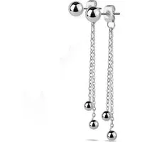 BUNGSA Ohrstecker-Set Ohrstecker mit Ketten und Kugeln aus Edelstahl Damen Silber (1 Paar (2 Stück), 2-tlg), Ohrschmuck Ohrringe