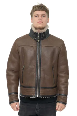 Herren Retro-Pilot-Bikerjacke aus Schafsleder-Bogota