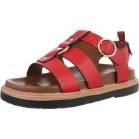 Ital-Design Bequeme Damen-Sandalen mit optimaler Passform Riemchensandalette (89323054) Flach Plateausandaletten in Rot